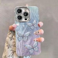 Coques de Téléphone Portable Luxe Papillons Scintillants Antichoc pour iPhone 17 Air 16 15 Plus Pro Max 14 13 12 11 X – Vente Flash