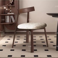 Chaise de salle à manger en bois massif nordique avec rembourrage en coton et lin doux, design moderne pour la maison, les cafés et les hôtels