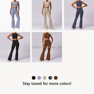 Baharlık Çıplak Hissi Yarışçı Sırtı Spor Seti Hızlı Kuruyan Nefes Alabilen Slim Fit Yoga Büyük Beden Yüksek Bel Göbek Kontrolü - Product Image 3