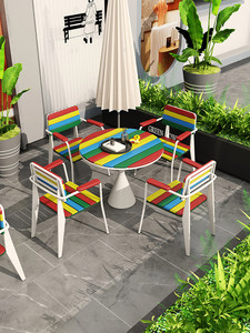 Outdoor Metal <strong>Table</strong> and Chair Set with Round <strong>Table</strong> Weather Resistant Iron Frame <strong>Garden</strong> Small Tavern Restaurant Furniture Set - Product Image 3