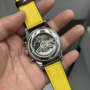 Montre chronographe de luxe 2025, bracelet en cuir véritable, saphir, acier inoxydable, montre automatique de marque pour homme - Product Image 5