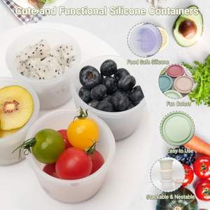 Nueva tendencia de fábrica, venta al por mayor, caja de almacenamiento sellada de grado alimenticio, fiambrera, contenedores de comida de silicona para aperitivos de bebé con tapa para viajar a casa - Product Image 4