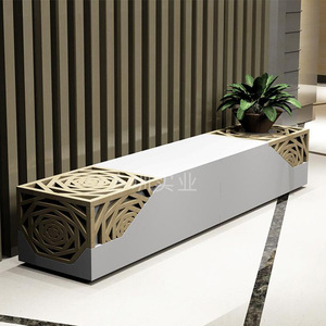 Mall Furniture <b>Metal</b> <b>Bench</b> With Decorative Pattern Indoor Chair For Shopping Mall - Product Image 5