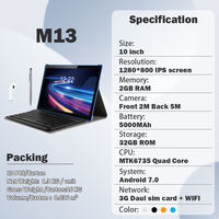 Tablette Clavier Android Tactile Personnalisée 10 Pouces 2 en 1 2+32 Go de ROM Stockage Réel IPS 1280*800 avec Carte SIM