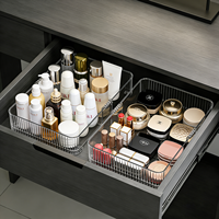 COIZY Boîte de rangement à grille pour tiroir, compartiment rétractable pour cosmétiques, commode, armoire profonde, organisation de bureau, chambre à coucher, en plastique