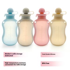 Bolsa de almacenamiento de <span class=keywords><strong>leche</strong></span> <span class=keywords><strong>materna</strong></span> de silicona de 150ml sin BPA, mantenimiento fresco y reutilizable, especial <span class=keywords><strong>para</strong></span> almacenamiento congelado de puré de pasta de <span class=keywords><strong>arroz</strong></span> - Product Image 5