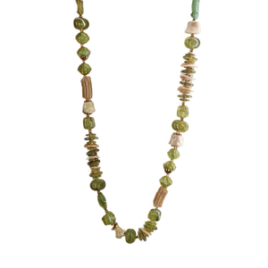 Fashion Beaded <b>Necklace</b> Natural Stone 316L Stainless Steel PVD Gold Plating Sustainable Resistant <b>Long</b> Statement Jewelry Unisex - Product Image 2