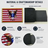 Patch brodé personnalisé drapeau américain, écusson thermocollant Velcro Aigle Étoiles et Rayures pour sacs à dos tactiques et vestes