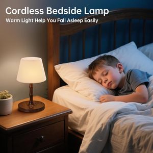 Lámpara de mesa LED recargable de 3 colores moderna, lámpara de escritorio de seta impermeable inalámbrica, Base E14 de bombilla, luz táctil portátil para exteriores - Product Image 4