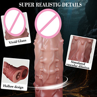 Manchon d'extension en silicone à picots pour homme, épaissi, pour retardement de l'éjaculation, jouet pour adulte, vente en gros d'usine, fournisseur OEM