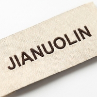 Etiqueta Tejida Jacquard de Alta Densidad JIANUOLIN, Etiqueta de Cuello de Poliéster Crema para Ropa, Prendas de Moda, Marca de Moda, Hecho en China