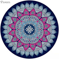 Le fabricant fournit des tapis de yoga en caoutchouc suédé rond non toxique avec logo personnalisé, bon pour la méditation-Vente en gros