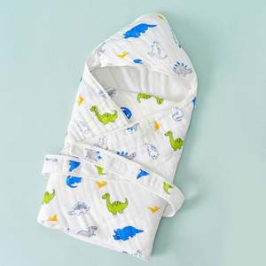 6 Layers Hooded Bath Towels Organic Muslin Cotton Newborn Baby Burp Clothes - Product Image 3