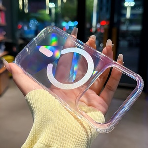 <span class=keywords><strong>Cover</strong></span> Magnetica Trasparente Glitterata <span class=keywords><strong>Arcobaleno</strong></span> Scintillante Bling per <span class=keywords><strong>iPhone</strong></span> 17 16 Pro Max, Custodia Iridiscente Geometrica per Ragazze - Product Image 5