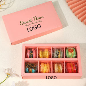 กล่องคุกกี้บิสกิตมาการองแบ<span class=keywords><strong>บ</strong></span>กำหนดเอง กล่องบรรจุภัณฑ์คุกกี้ทรงสี่เหลี่ยมพั<span class=keywords><strong>บ</strong></span>ได้ ย่อยสลายได้ ผิวด้าน พร้อมช่องใส - Product Image 1