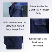 Ensemble de vêtements de travail réfléchissants en gros, uniforme d'été respirant à manches courtes pour la construction et l'entrepôt avec pantalon