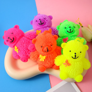 ตุ๊กตาหมียางนุ่มแบบเป่าลม มีไฟกระพริบ บีบเล่นคลายเครียด ของเล่นบีบระบายอารมณ์ - Product Image 6