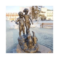 Statue de scène de grande taille en bronze, représentant des enfants jouant, avec taille personnalisée