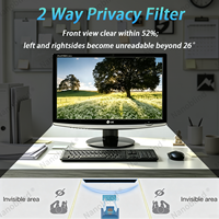 Filtre de confidentialité à 180 degrés, PET anti-lumière bleue, anti-traces de doigts, design double face, protection pour moniteur de bureau 19 pouces 16:10