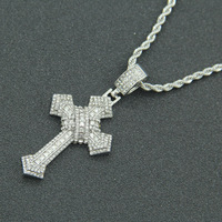 Colliers pendentifs de mode Hip Hop, religieux, catholique, chrétien, imperméables, sans ternissement, pour homme