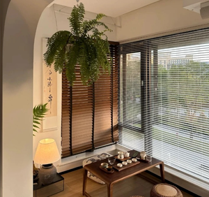 Stores vénitiens motorisés intelligents en bois à prix d'usine, stores en faux bois, <span class=keywords><strong>rideaux</strong></span> écologiques <span class=keywords><strong>pour</strong></span> fenêtres - Product Image 2