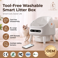 Robô de Limpeza de Caixa de Areia para Gatos Inteligente, Autolimpante, Ecológico, Durável, Lavável, Sem Ferramentas, com Bin de 5L e Controle por APP