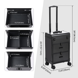 Maletín <span class=keywords><strong>de</strong></span> Maquillaje Profesional con Ruedas, Multicapa, Gran Capacidad, con Cajón <span class=keywords><strong>para</strong></span> Chicas - Product Image 6