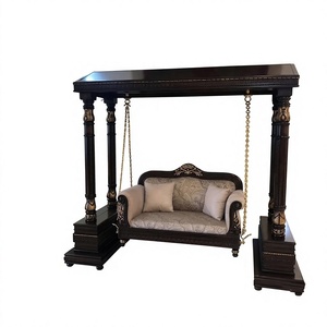 Burma Wood Dual Pole Hand Carved Jhula Design Handcrafted Indian Teak Wood <b>Swing</b> Elegant Traditional Design At Wholesale Prices - Product Image 1