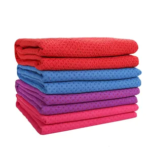 Eco friendly recycled yoga towel custom printed tie dye microfiber anti slip yoga towel non slip yoga mat towel with silicon