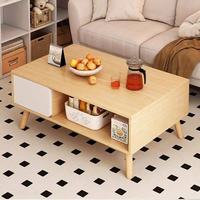 Table basse moderne en bois durable pour salon, appartement, petit espace, location, mobilier de maison
