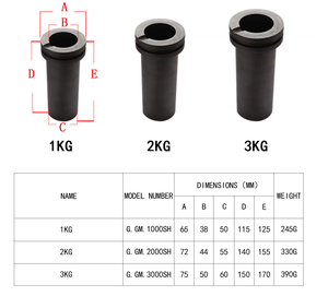 Topyro 1/2/3kg Graphittiegel für Mini-Metallschmelzöfen zur Schmelze von Gold, Silber, Aluminium und Stahl, Schmuckgussmaschine - Product Image 4