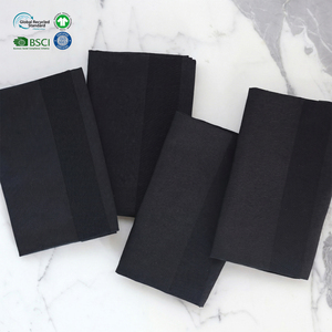 Servilletas de Satén de Algodón Negras de 18x18 Pulgadas, Resistentes, con Diseño Cuadrado, para Decoración de Mesas de Comedor Fino, Suministro Comercial al por Mayor - Product Image 1