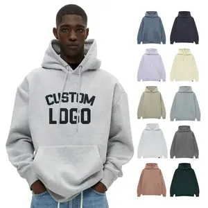 Quality Puff Printing Wholesale Heavyweight Cotton Men's Hoody Oversized Custom Print Luxury Pullover Cotton Custom Hoodies