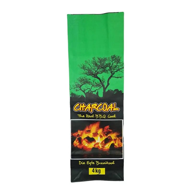 Charbon personnalisé 3 5 9 Kg charbon de bois pour grillades vide barbecue charbon de bois briquettes sacs d'emballage sacs en papier pour charbon