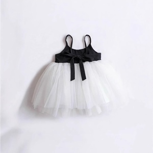 Abito da principessa in tulle <span class=keywords><strong>per</strong></span> bambina, abito da festa estivo bianco con fiocco sul retro <span class=keywords><strong>per</strong></span> bambine - Product Image 2