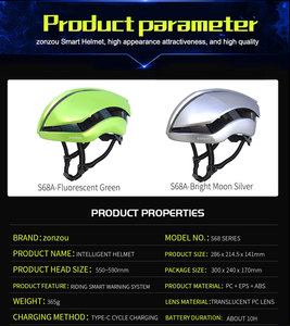 Delanhuwi <span class=keywords><strong>casco</strong></span> de <span class=keywords><strong>ciclismo</strong></span> inteligente para verano 55-59cm nuevo con sensor de <span class=keywords><strong>giro</strong></span> y freno luz trasera para patinaje y esquí para montar - Product Image 6