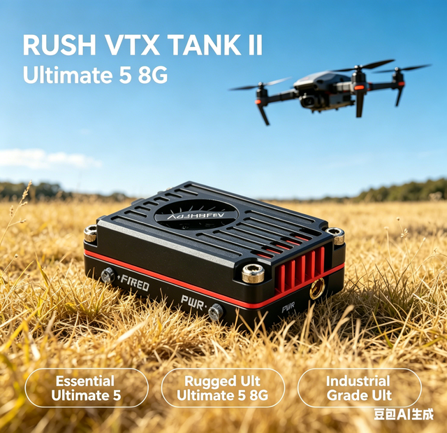 RUSHFPV 5.8GHz 2.5W FPV VTX 48CH High Power Video Transmitter With CNC Shell Smart Audio Long Range Wireless Module for RC Drone