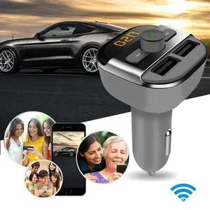 Top Ini dengan Harga Murah Nirkabel Dual Usb Mp3 Fm Transmitter BT Handsfree Mobil Kit