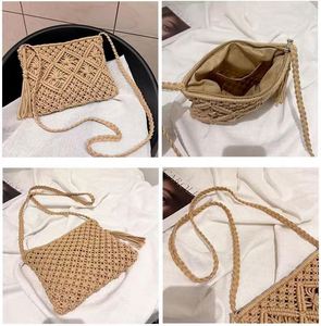 Crocheted Handmade Summer Beach Crossbody Bag Polyester Zip Fashionable Boho Shoulder <b>Purse</b> Travel Clutch - Product Image 5