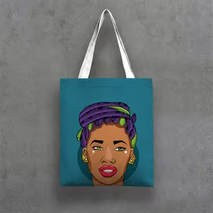 G & D批发便宜的价格非洲女孩女人打印家居艺术帆布手提袋