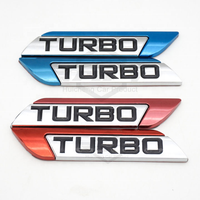 Emblème Autocollant Universel 3D en Métal TURBO pour Aile Latérale de Voiture et Coffre Arrière pour Audi BMW Ford VW Skoda Peugeot Renault