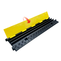 Reductor de Velocidad de Goma de 50 mm de Altura, Velocidad de Tráfico de 10-15 mph, Amarillo+Negro, Antipresión, Instalación Fija Portátil para Concreto