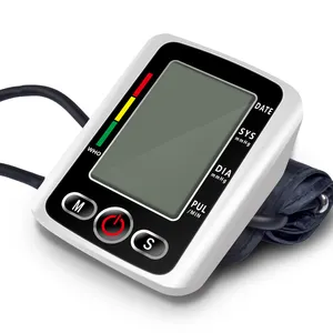 Pantalla de lectura de voz manguito suministros médicos brazo superior electrónico BP presión arterial Digital esfigmomanómetro máquina Monitor