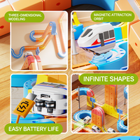 Juego de Pistas Magnéticas Personalizadas al por Mayor, 150 Piezas, Recargables, Bloques de Construcción de Pistas de Carreras DIY, Juguete Educativo STEM para Niños