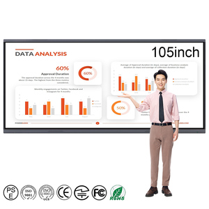 หน้าจอแสดงผลดิจิตอล HDFocus ขนาด 65 75 100 นิ้ว ความละเอียด 4K แบบมัลติทัช  ไวท์บอร์ดแบบอินเทอร์แอคทีฟ  สมาร์ทบอร์ด สำหรับการสอนในโรงเรียน - Product Image 1