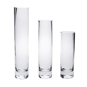 Tall Colored Clear Home Decor <strong>Bubble</strong> Flower Glass Cylinder <strong>Vase</strong> - Product Image 2