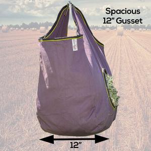 Échantillon gratuit, sac en filet respirant et résistant pour le stockage des grains, sac à foin pour chevaux, ânes, chèvres, avec coussin pour le cou et le nez - Product Image 5