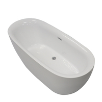 Meilleure vente chaude baignoire autoportante en acrylique moderne pour hôtel avec égouttoir drain central blanc pour adultes