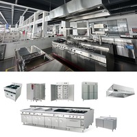 Ensemble d'équipements de cuisine professionnels en acier inoxydable, design moderne, taille personnalisée pour les hôtels et les services de restauration