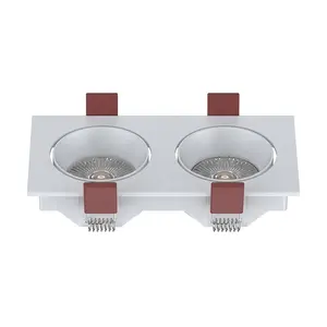 Otel duvar yıkayıcı çift kafa grille lambaları dikdörtgen akıllı dim spot gömme cob 12w led downlight